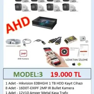 Hikvision 8 Kameralı Dış Mekan Güvenlik Kamerası Seti